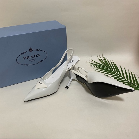 Prada Cream Slingback Heels🌹❤️❤️ - Picture 1 of 11
